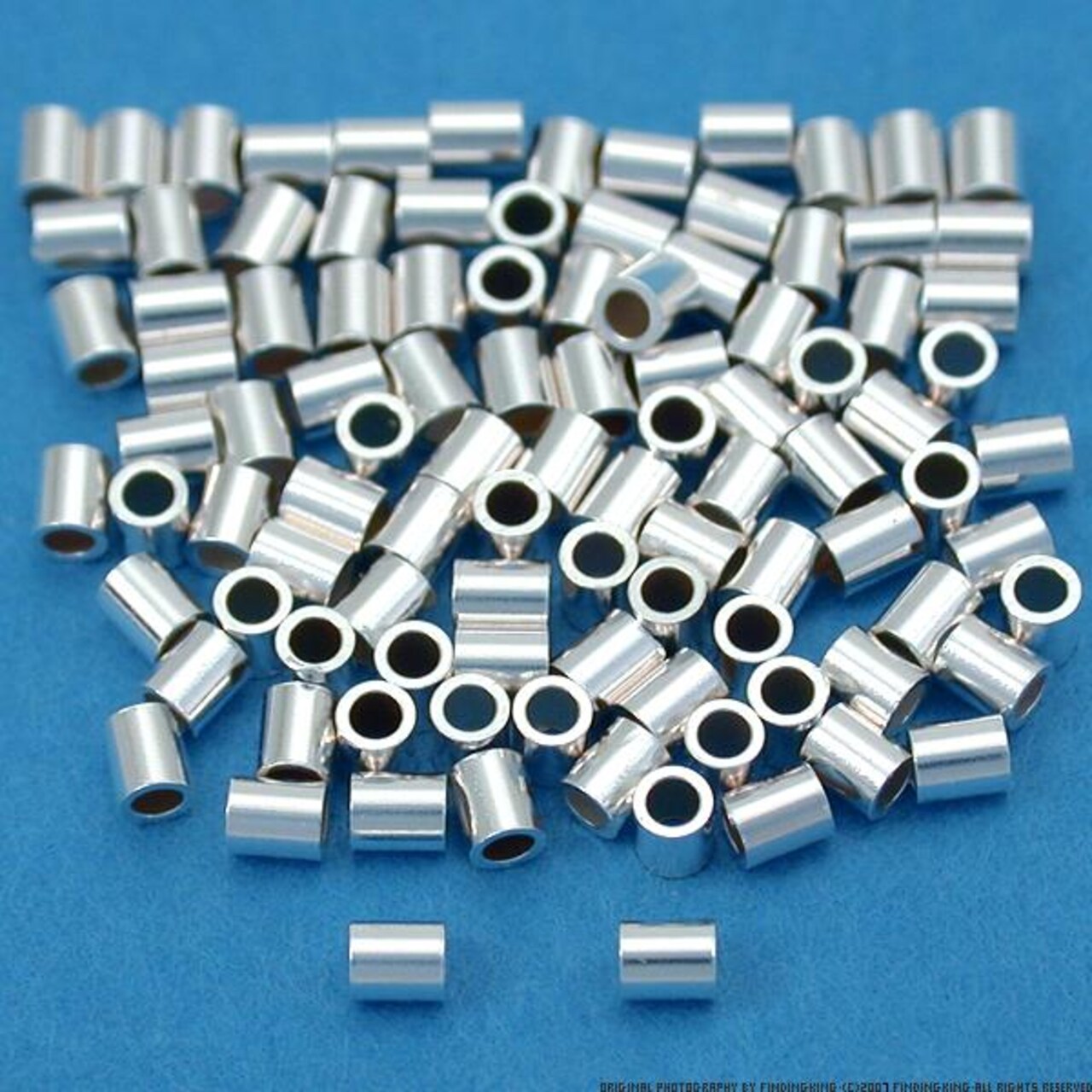 100 Sterling Silver Crimp Beads Micro Beading 1.5mmx2mm